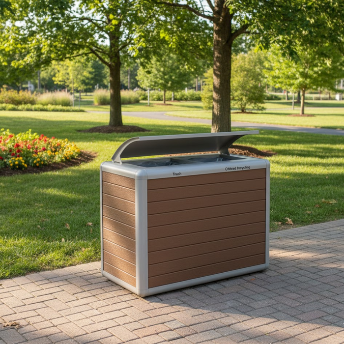 Beacon Hill 70 Gal Rec Plast Recept/Recycler, Bonnet Top