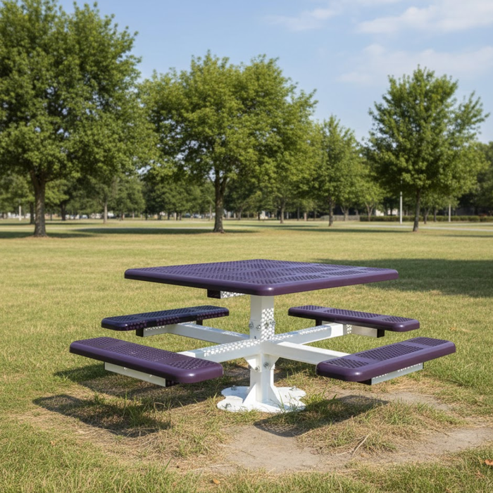 Perforated Square Pedestal Table