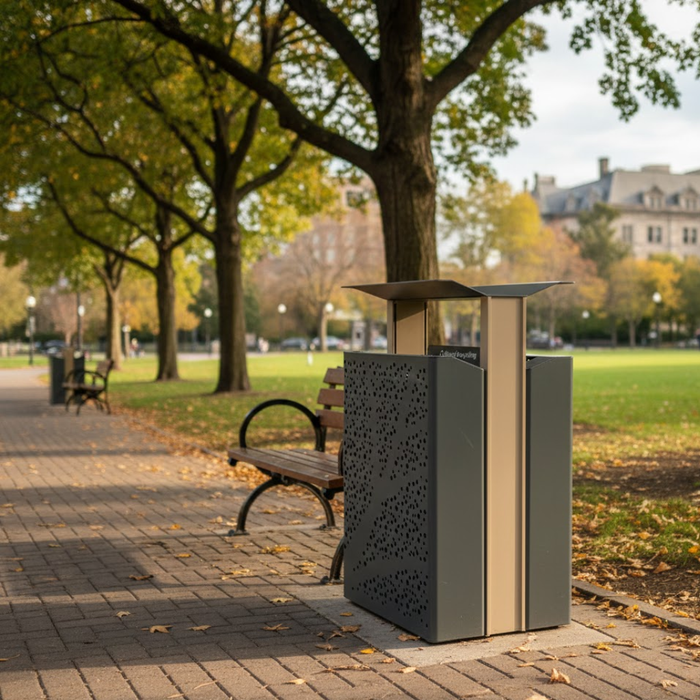 Airi Leaf 45-Gal. Dual Trash/Recycler with Side Door