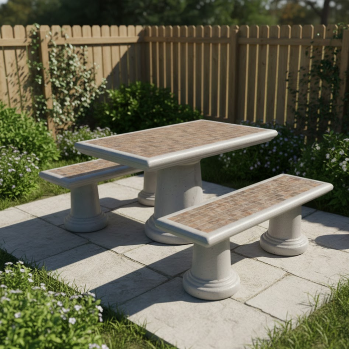 Tiled Classic Series Rectangular Table Set