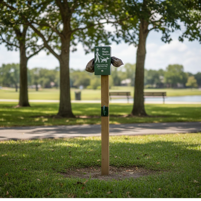 Recycled Pick Up Station with Leash Holder