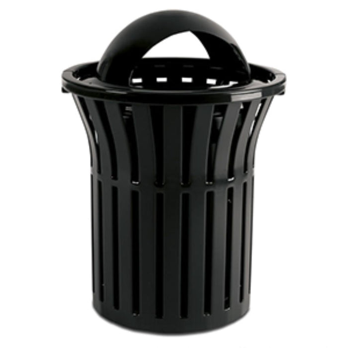 Rendezvous 32 Gallon Trash Receptacle, Open Hood Top
