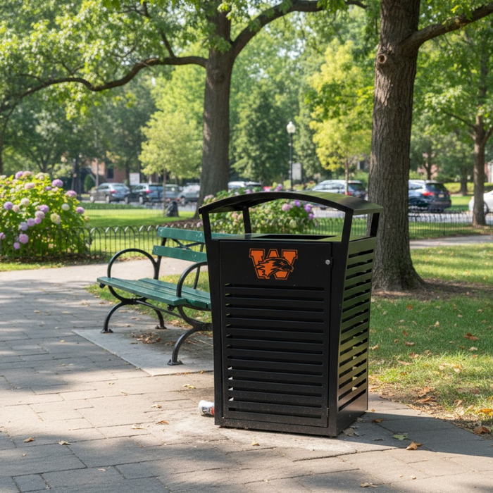 Exposition 45 Gal Receptacle/Recycler with Custom Two-Tone Panel