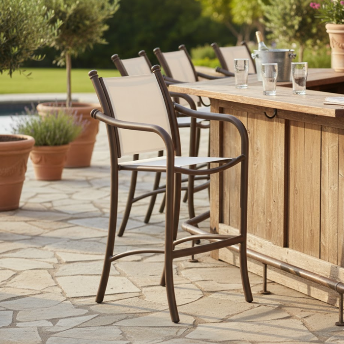 La Scala Relaxed Sling Stationary Bar Stool