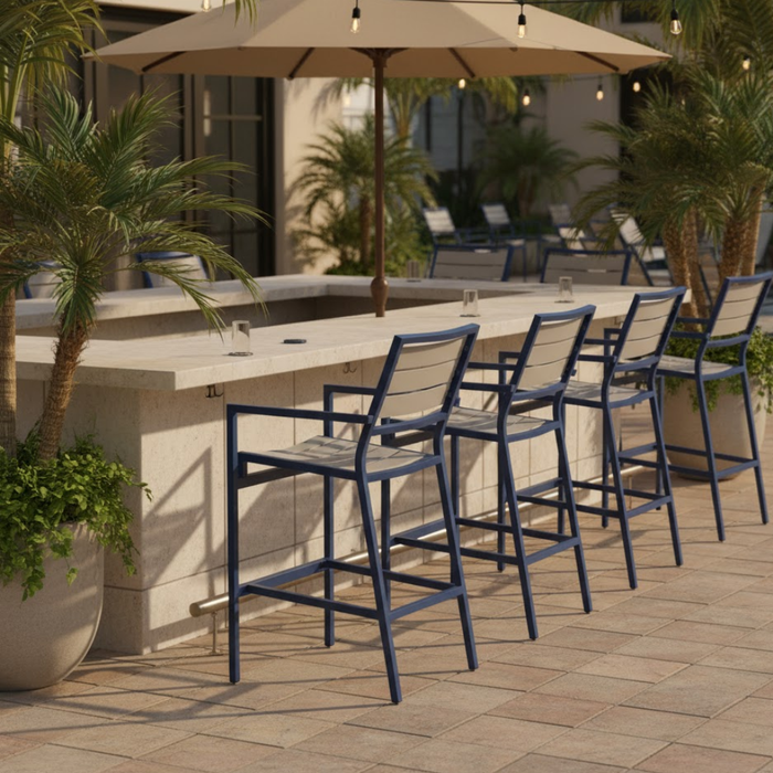 Cabana Club Aluminum Slat Bar Stool