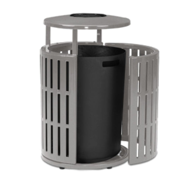 Latitude 55 Gal Side Opening Receptacle, Bonnet Ash Top