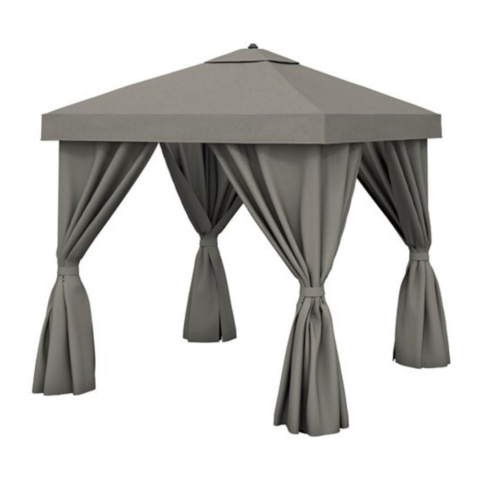 Aluminum Cabana, 8' Square with Fabric Curtains & Vent