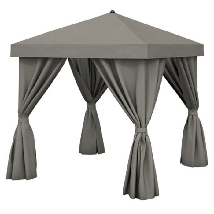Aluminum Cabana, 8' Square with Fabric Curtains (no vent)