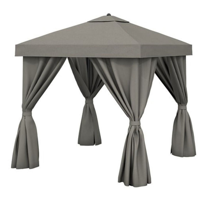 Aluminum Cabana, 12' Square with Fabric Curtains & Vent