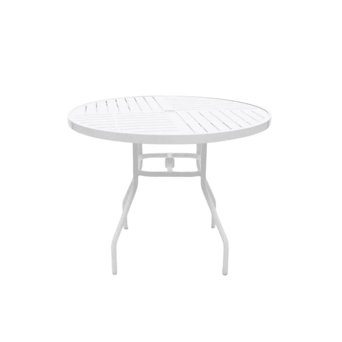 Round Aluminum 36 Inch Commercial Patio & Pool Table - Round Legs