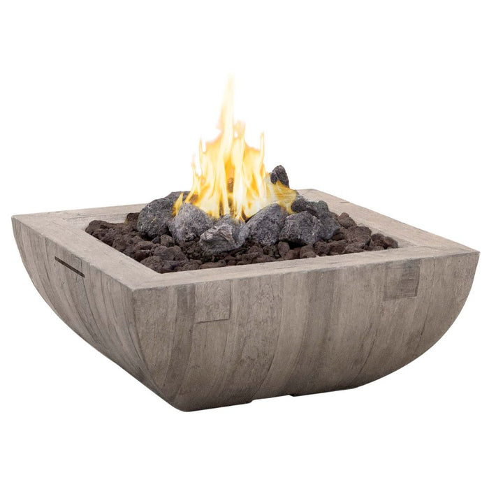 36″ Bordeaux Square Reclaimed Wood Fire Bowl