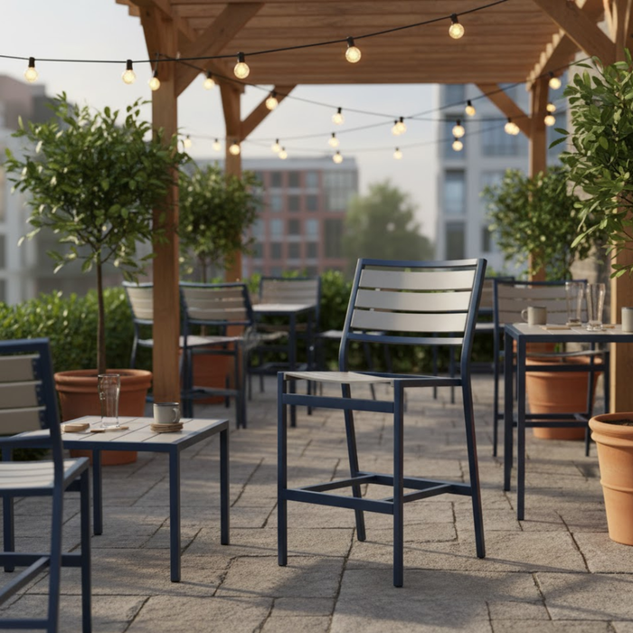 Cabana Club Armless Aluminum Slat Bar Stool