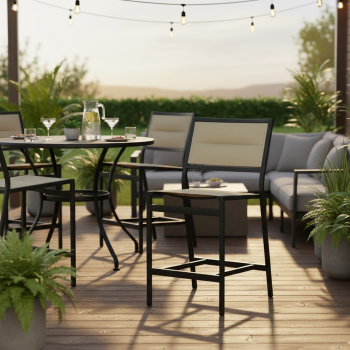 Cabana Club Padded Sling Armless Counter Height Stool