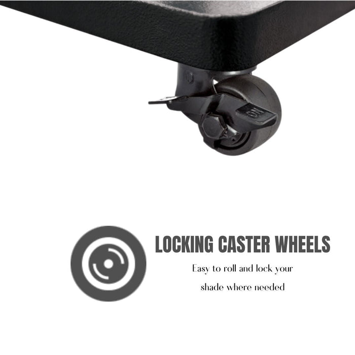 Steel Base with Caster Umbrella Base 120 lbs