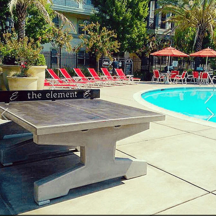 Uptown Concrete Ping Pong Table with Custom Engraved Net