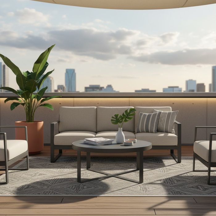 38" Polished Granite Round Coffee Table