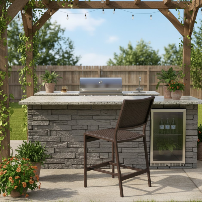 Cabana Club Woven Armless Counter Height Stool