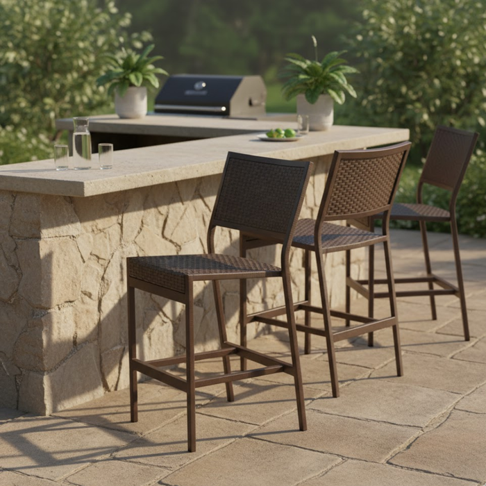 Cabana Club Woven Armless Bar Stool