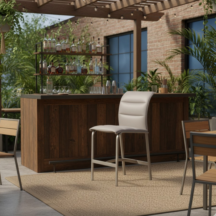 Elance Padded Sling Armless Stationary Bar Stool