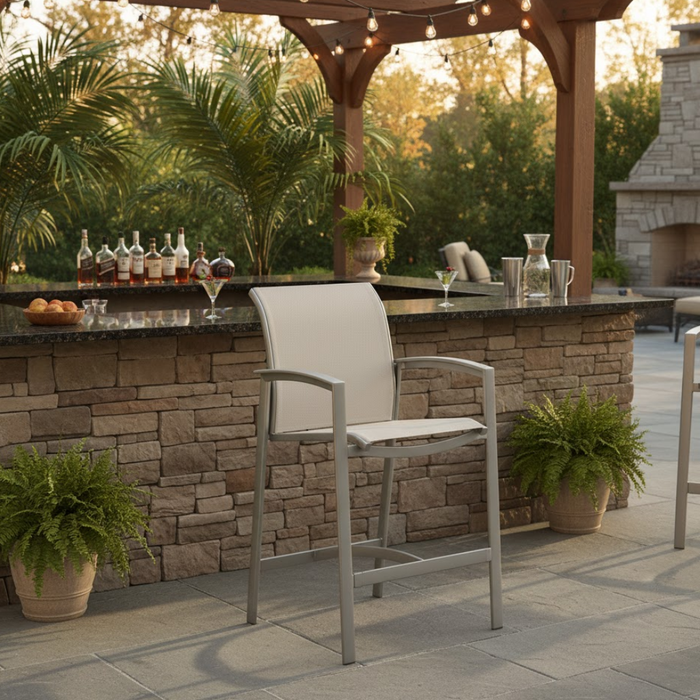 Elance Relaxed Sling Stationary Bar Stool