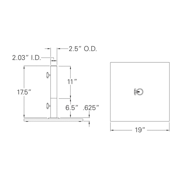 Steel Umbrella Base 70 lbs