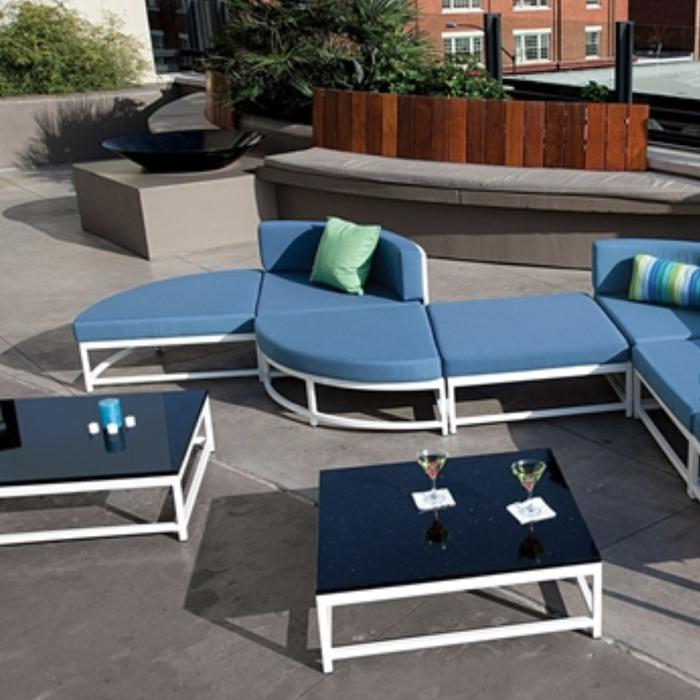 Cabana Club Cushion Curved Ottoman (17" Seat Height)