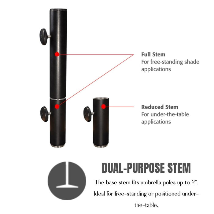 Steel Base with Caster Umbrella Base 120 lbs