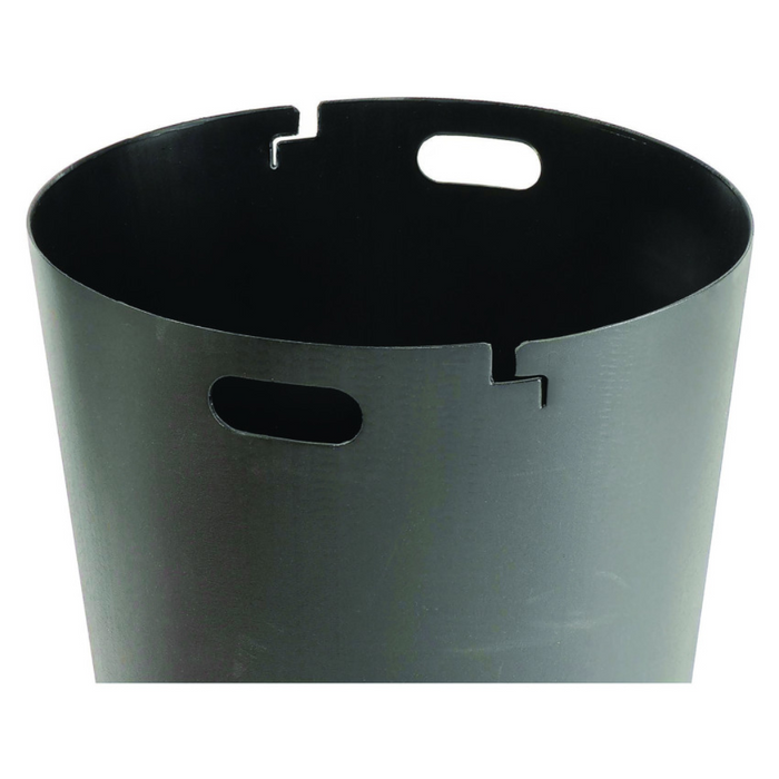 Outdoor Slatted Steel Trash Can, 36 Gallon, Black