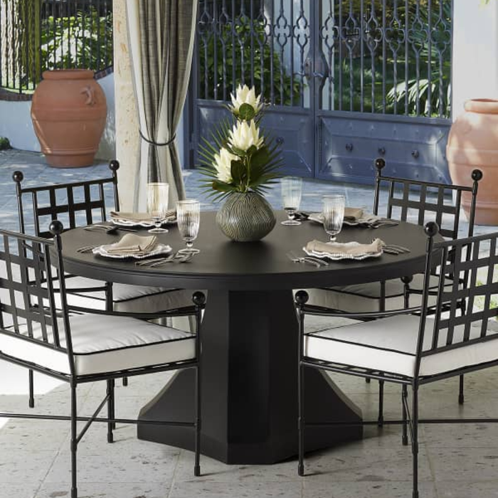 Pedestal Dining Table - Dark Grey