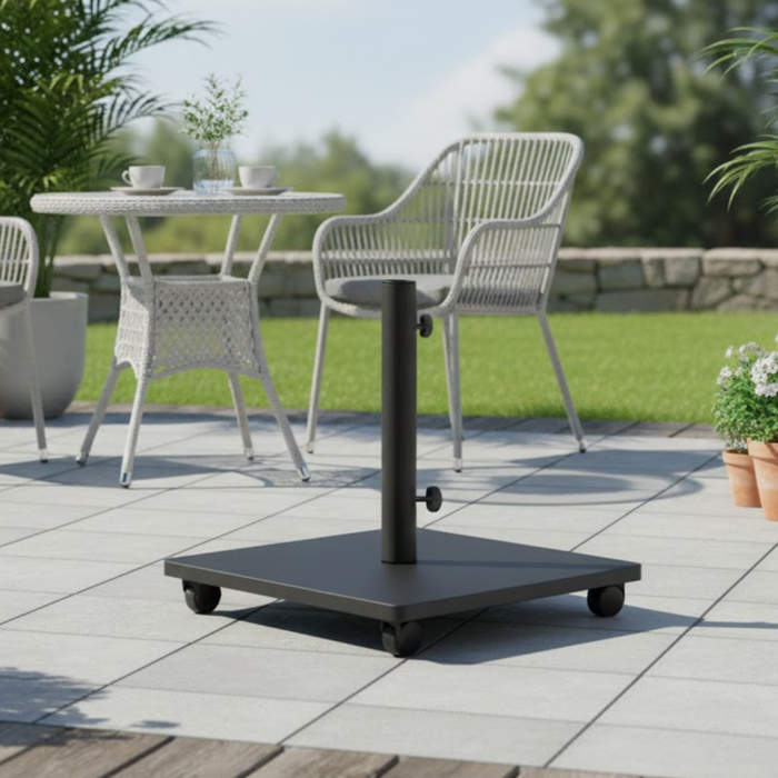 Steel Base with Caster Umbrella Base 120 lbs