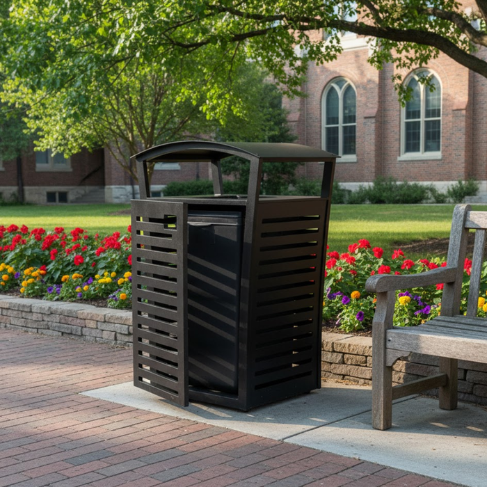 Exposition 22-Gal Plastic Receptacle/Recycler, Side Door