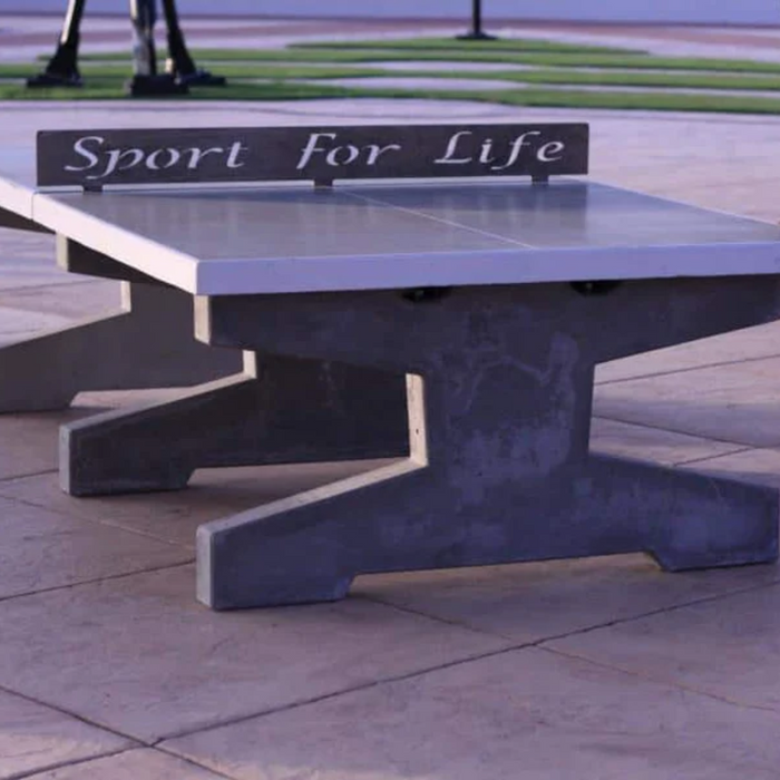 Uptown Concrete Ping Pong Table with Custom Engraved Net