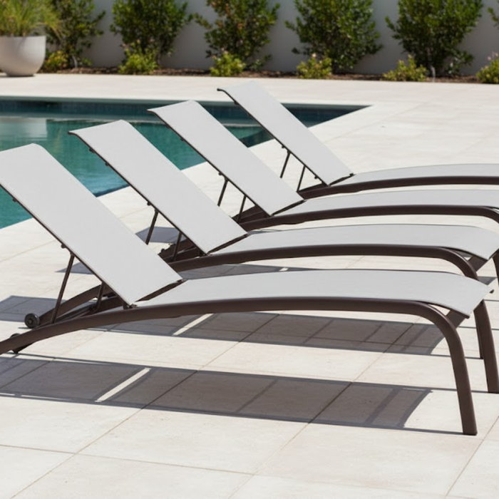 Edge Sling Stacking Chaise Lounge Armless
