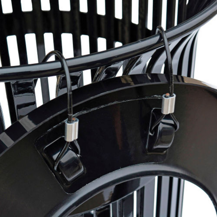 Outdoor Extra Heavy-Duty Slatted Steel Trash Can, 36 Gallon, 34"H, Black