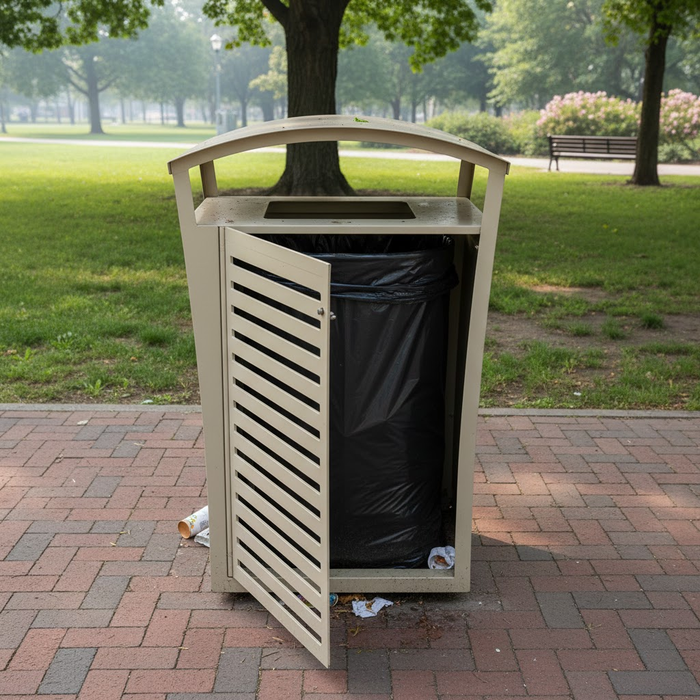 Exposition 22 Gallon Trash Receptacle/Recycler, Side Door