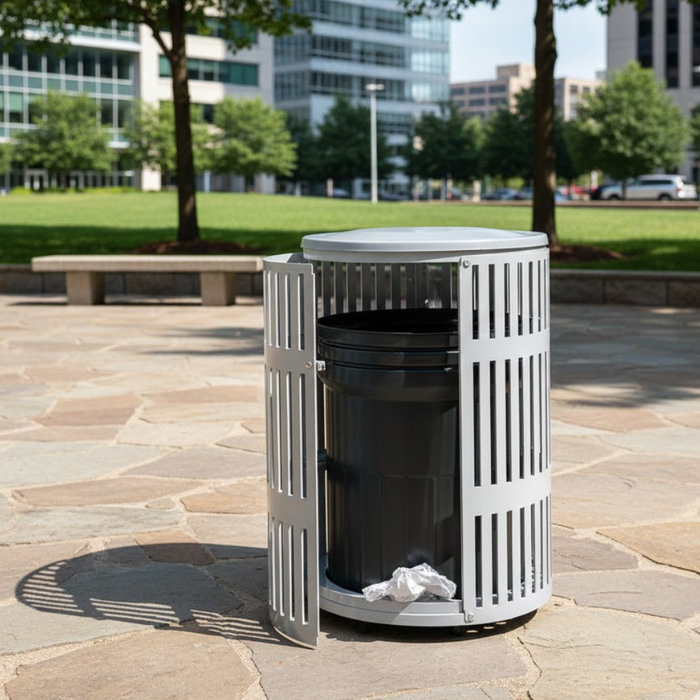 Metrix 40 Gallon Trash Receptacle Side Door