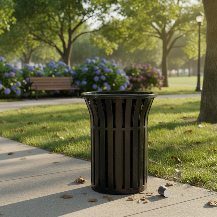 Rendezvous 40 Gallon Trash Receptacle, Contour Top