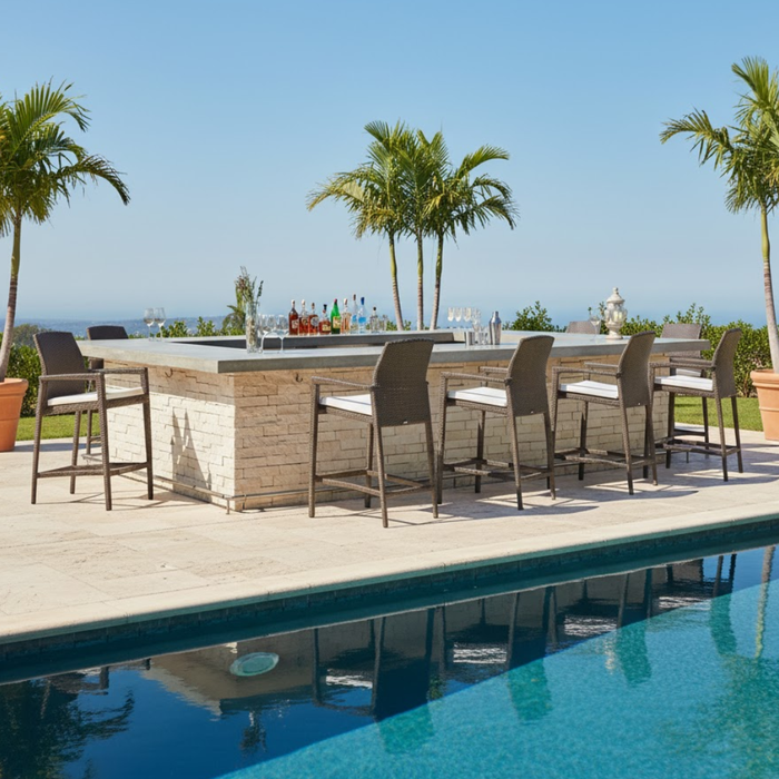 Evo Woven Stationary Bar Stool with Pad