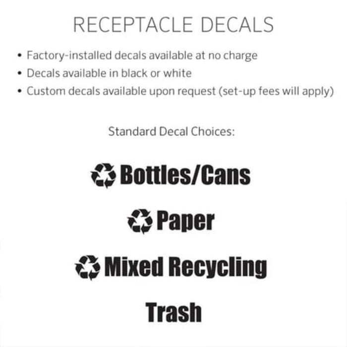 Exposition 33 Gal Plastic Receptacle/Recycler, Side Door