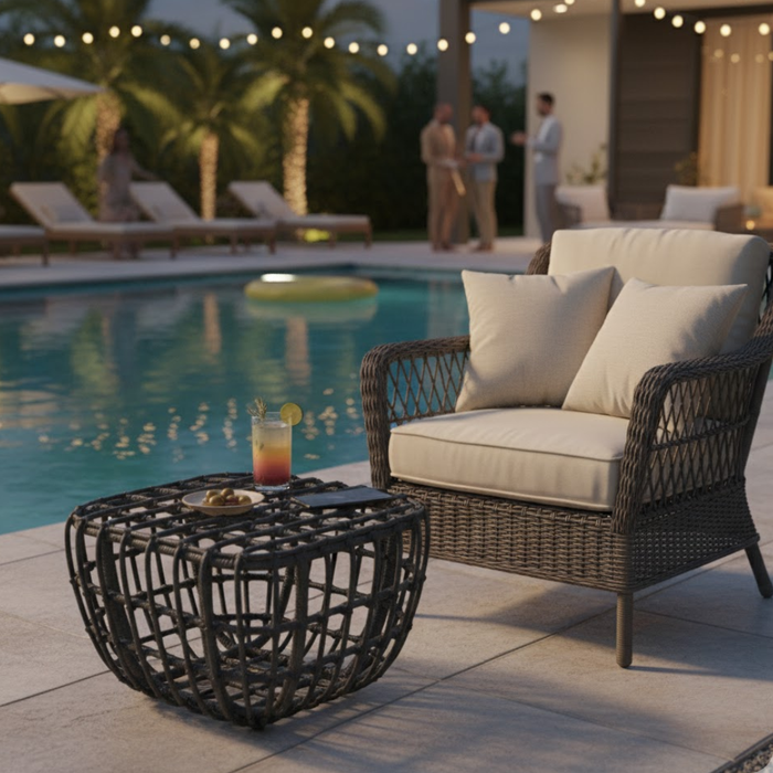 Nest Side Table with Tempered Glass Top