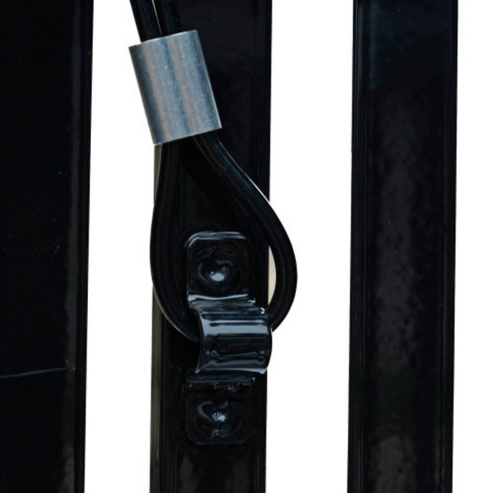 Outdoor Extra Heavy-Duty Slatted Steel Trash Can, 36 Gallon, 34"H, Black