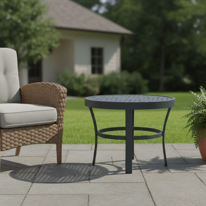 24" Round Side Table Stamp Top