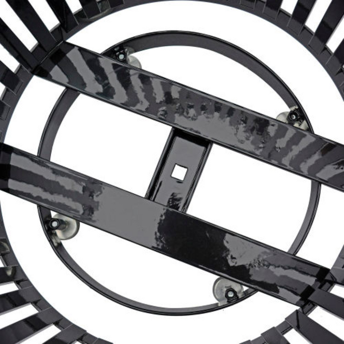 Outdoor Extra Heavy-Duty Slatted Steel Trash Can, 36 Gallon, 34"H, Black