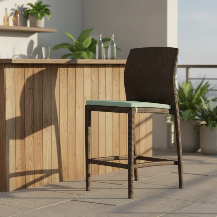 Evo Woven Armless Bar Stool with Seat Pad