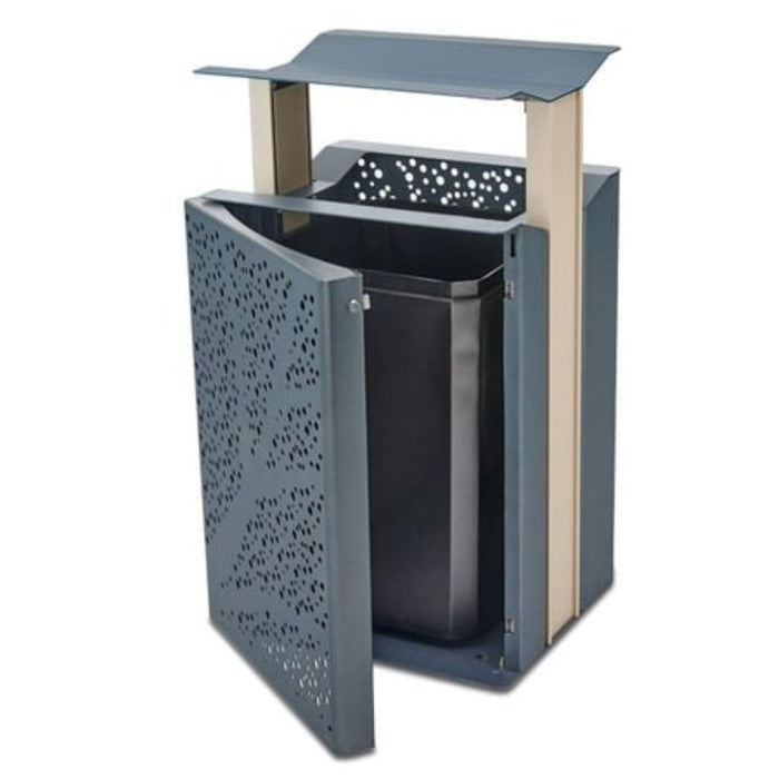Airi Leaf 45-Gal. Trash Receptacle with Side Door