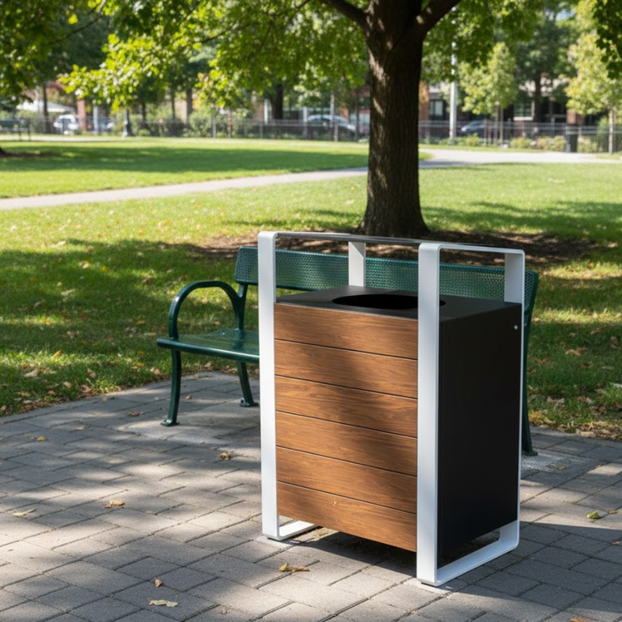 Vibe 45 Gallon Thermory Trash Receptacle with Bonnet Top