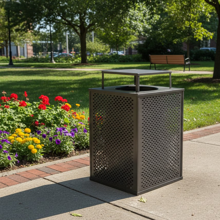 Element 48 Gallon Trash Receptacle, Bonnet Top