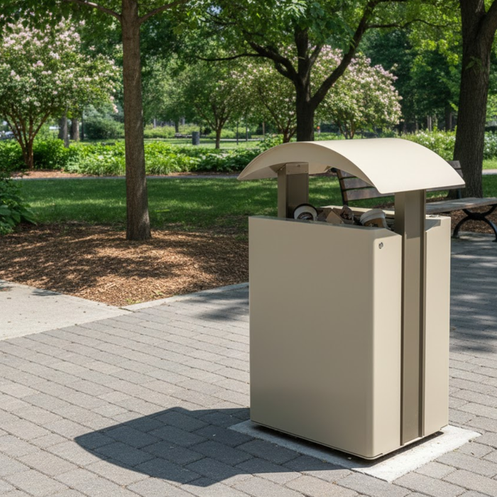 Airi 45-Gallon Trash/Recycler with Side Door, Curve Top