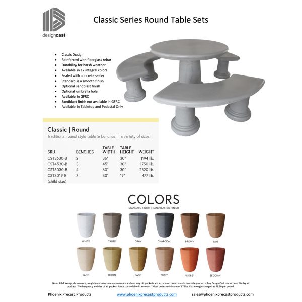 Classic Series Round Table Set