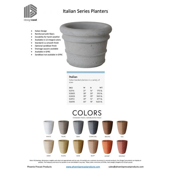 Italian Low Series Planters